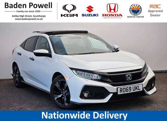 Honda Civic 1.5 VTEC Turbo Sport Plus 5dr CVT Hatchback Petrol WHITE